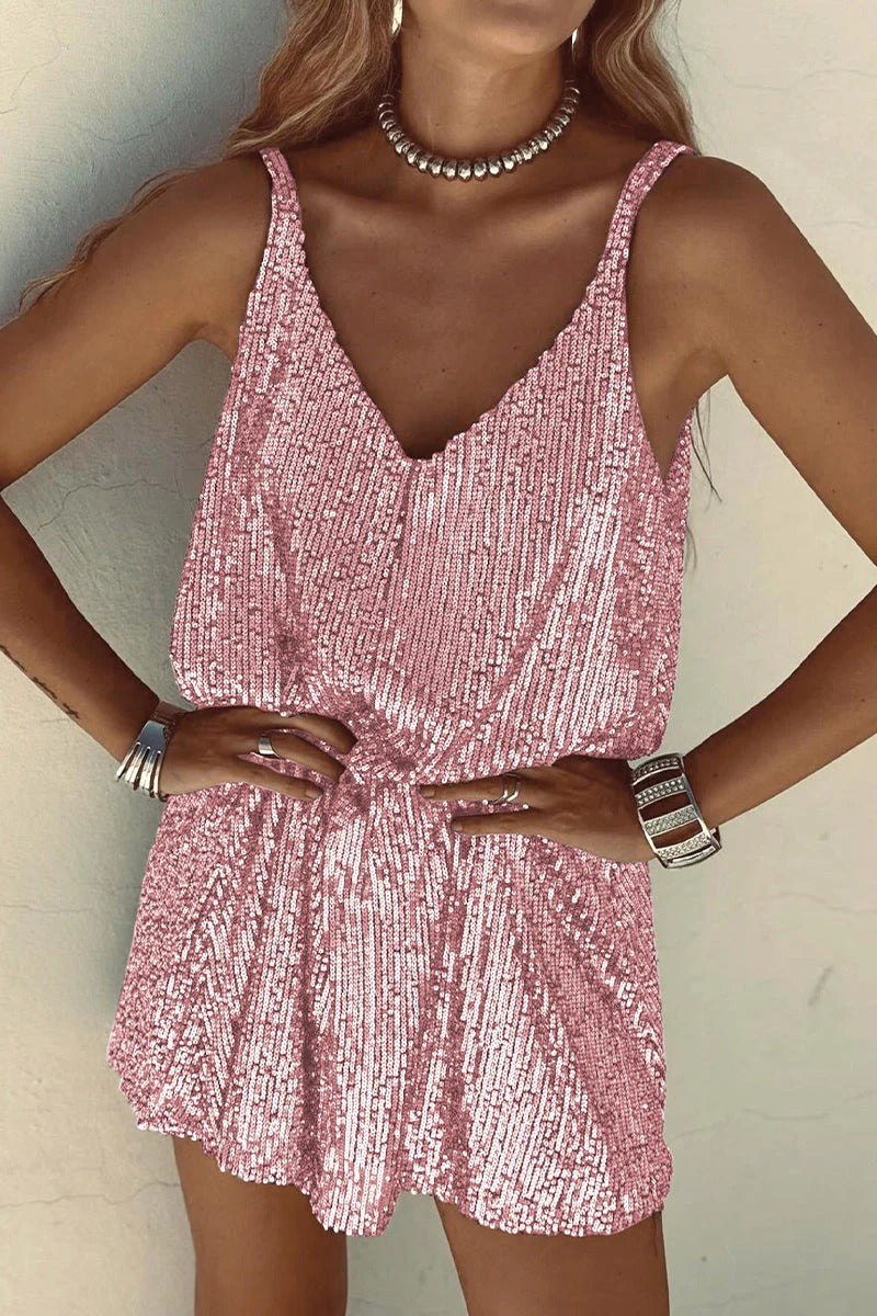 Hattie | V-Back Sequin Women Summer Mini Dress
