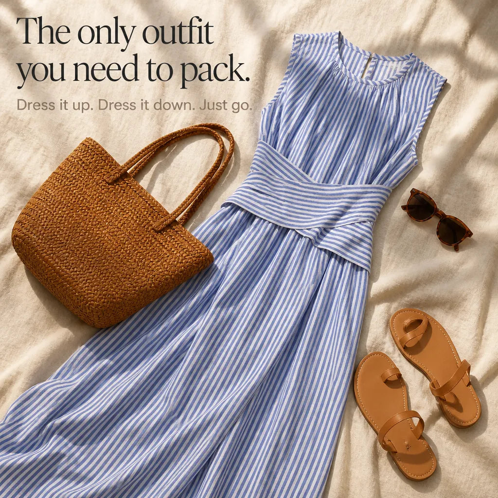 Skye | Striped Crossover-Waist Sleeveless Women Summer Maxi Dress