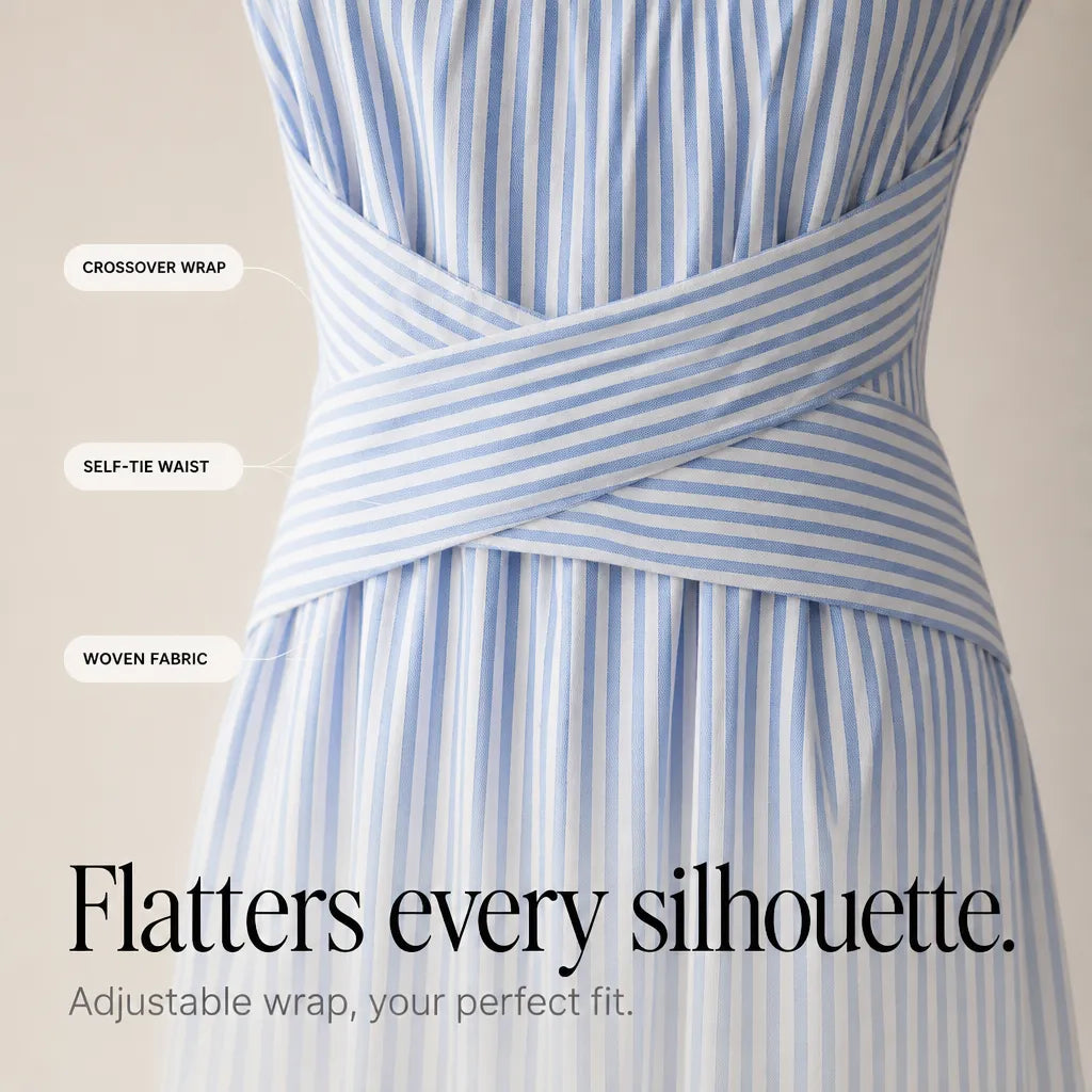 Skye | Striped Crossover-Waist Sleeveless Women Summer Maxi Dress