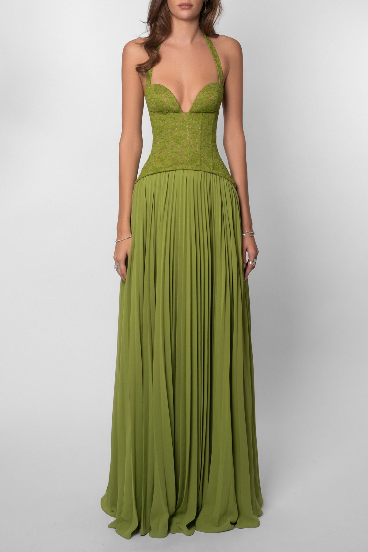 Nicole | Lace Corset Pleated Women Summer Maxi Dress