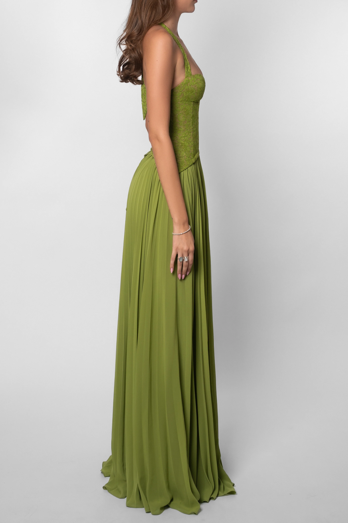 Nicole | Lace Corset Pleated Women Summer Maxi Dress