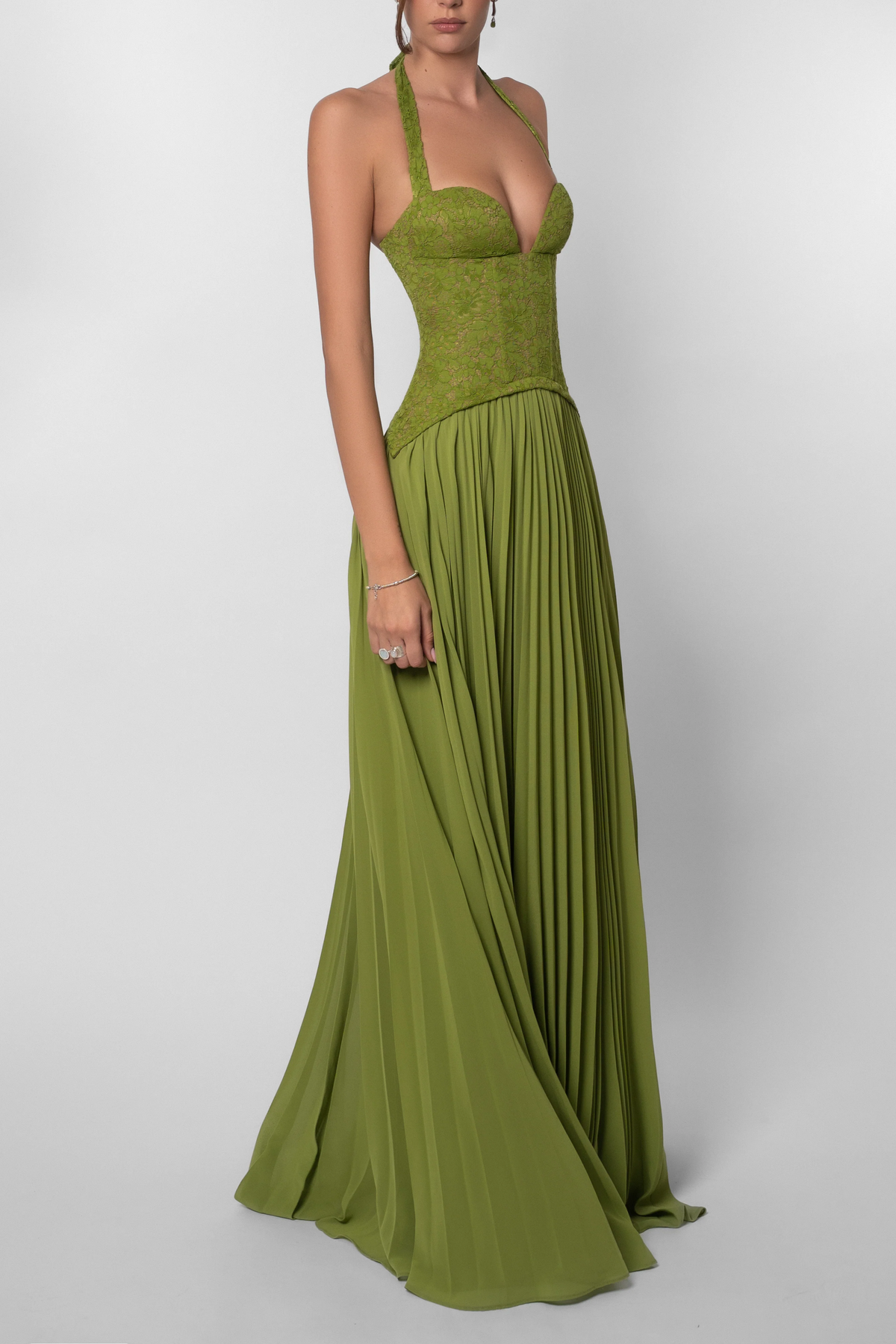 Nicole | Lace Corset Pleated Women Summer Maxi Dress