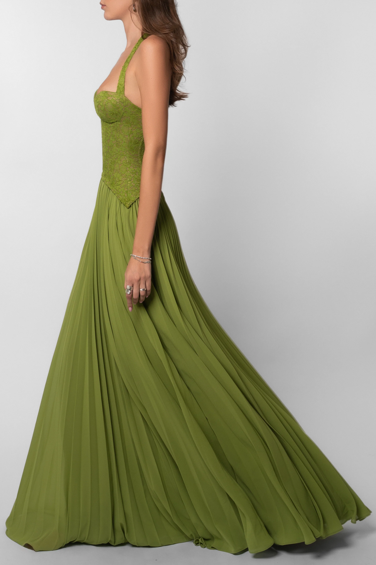 Nicole | Lace Corset Pleated Women Summer Maxi Dress