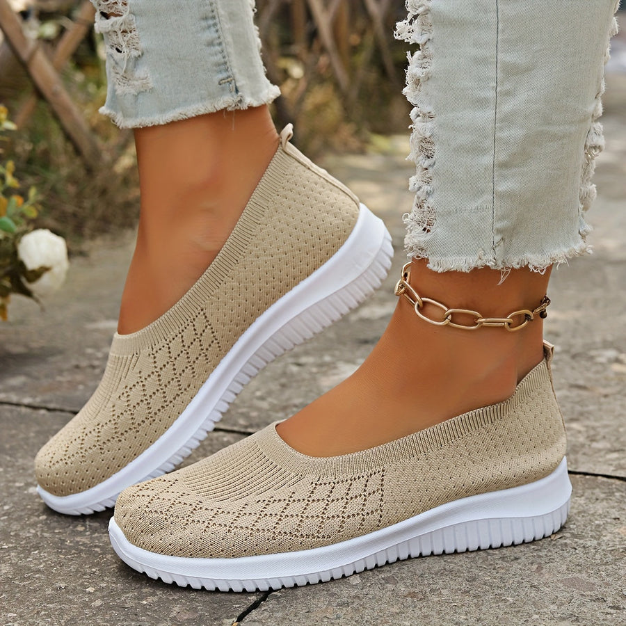 Flora | Knit Slip-On Walking Women Comfortable Sneakers