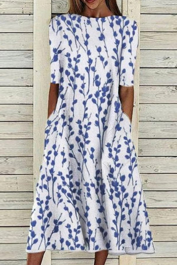 Margot | Botanical A-Line Women Summer Midi Dress