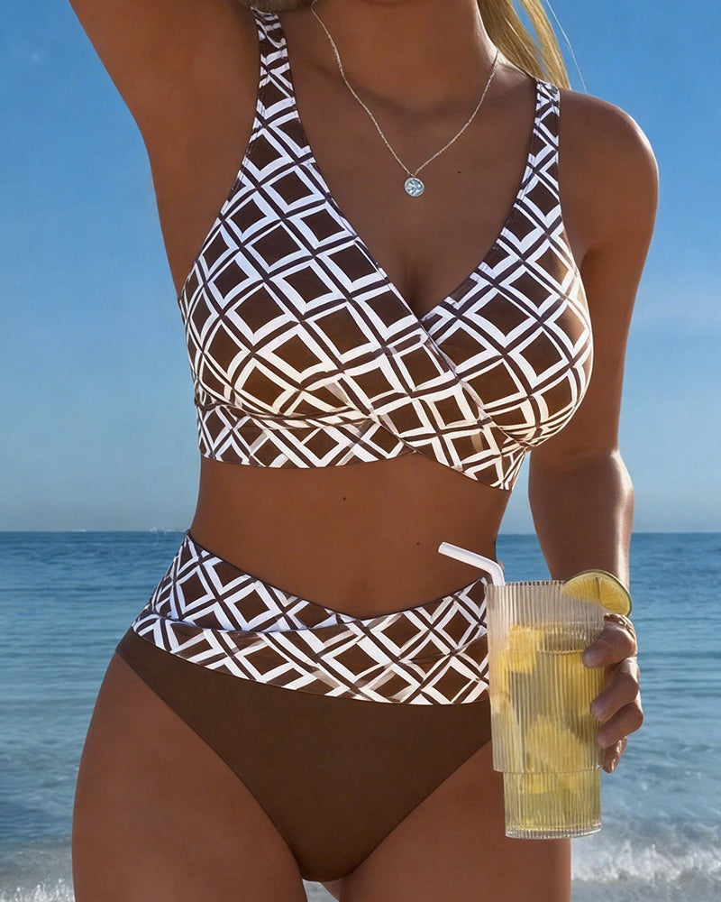 Anouk | Checkered High-Waist Women Bikinis for Summer