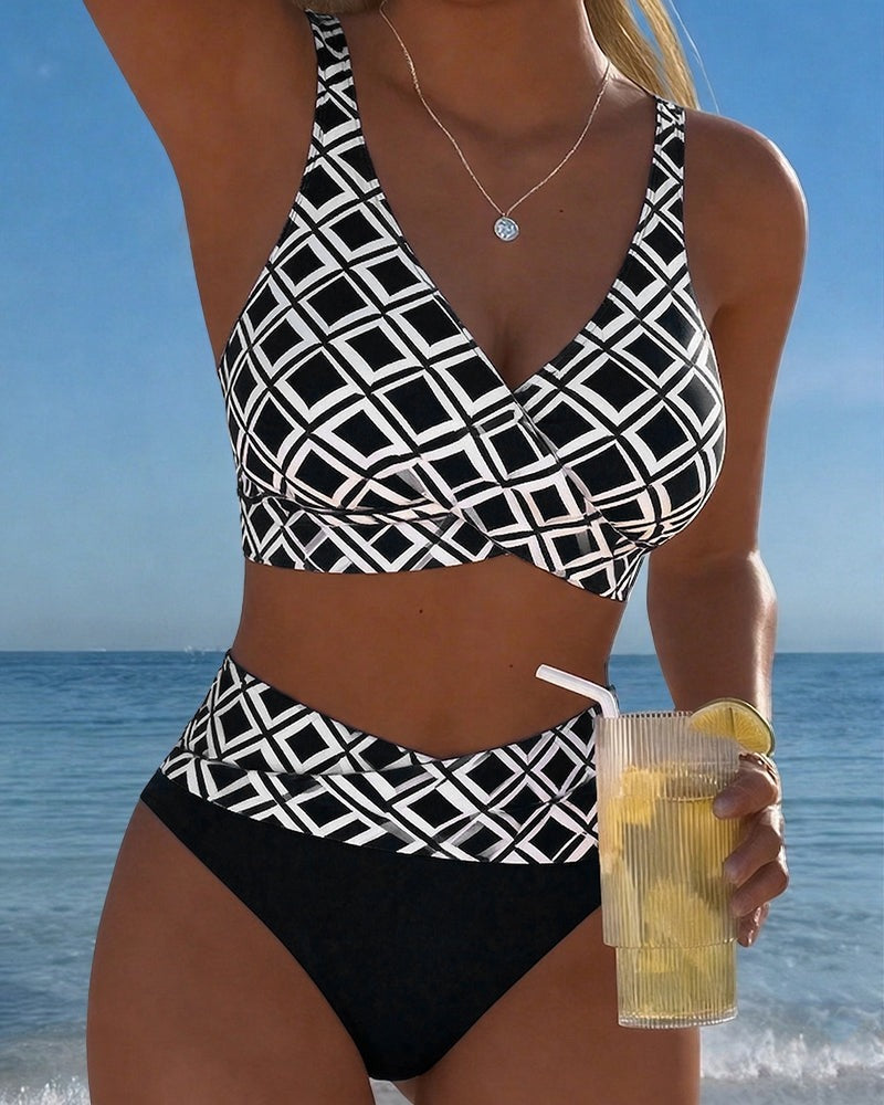 Anouk | Checkered High-Waist Women Bikinis for Summer