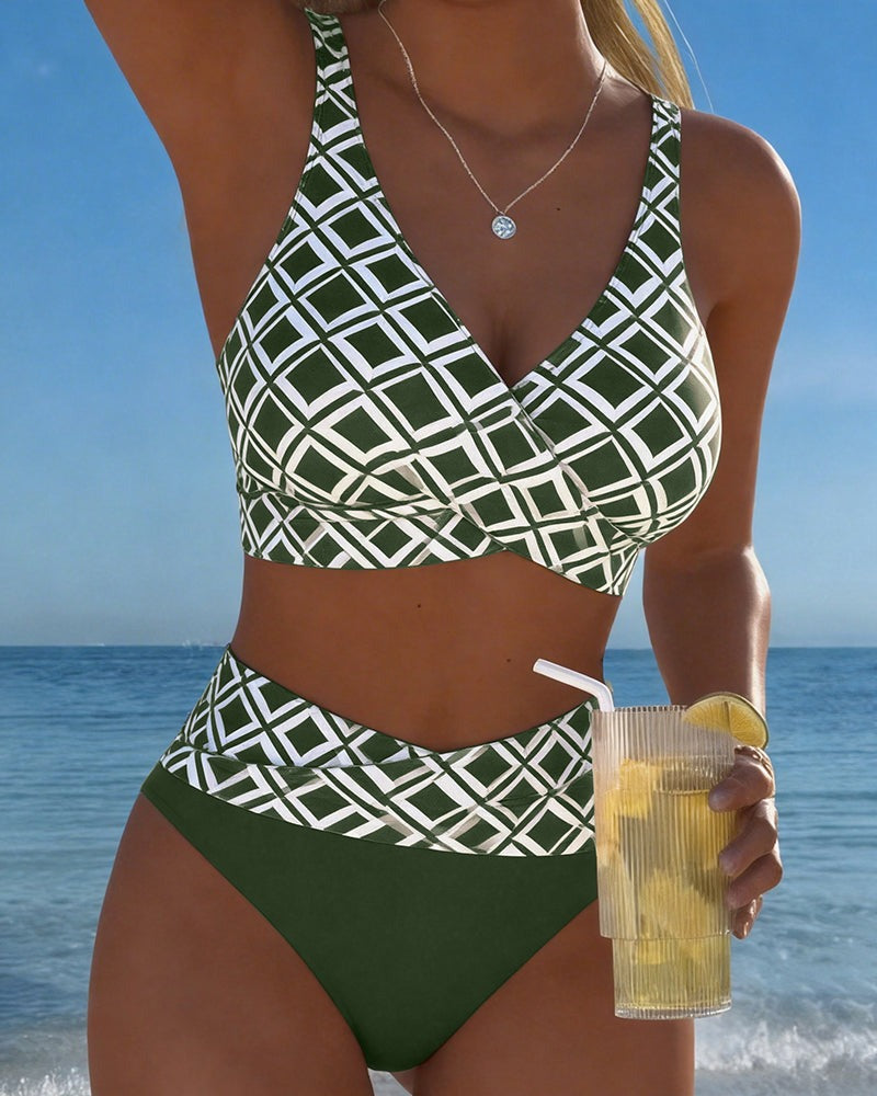 Anouk | Checkered High-Waist Women Bikinis for Summer