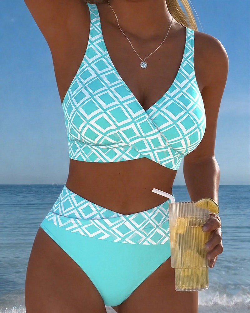 Anouk | Checkered High-Waist Women Bikinis for Summer