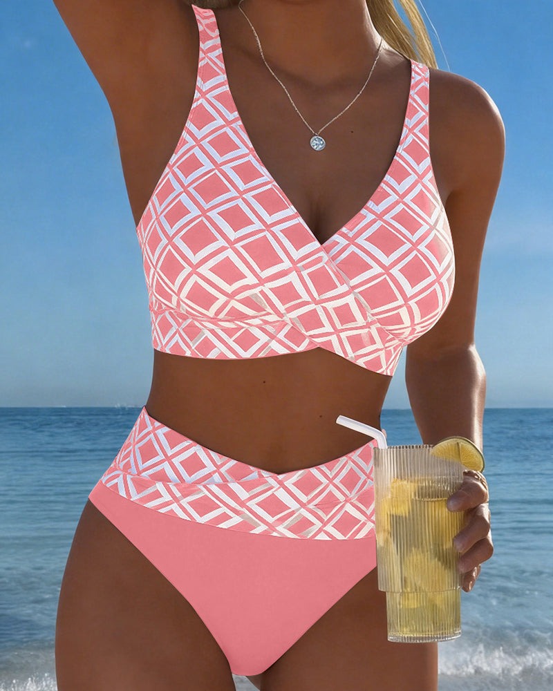 Anouk | Checkered High-Waist Women Bikinis for Summer