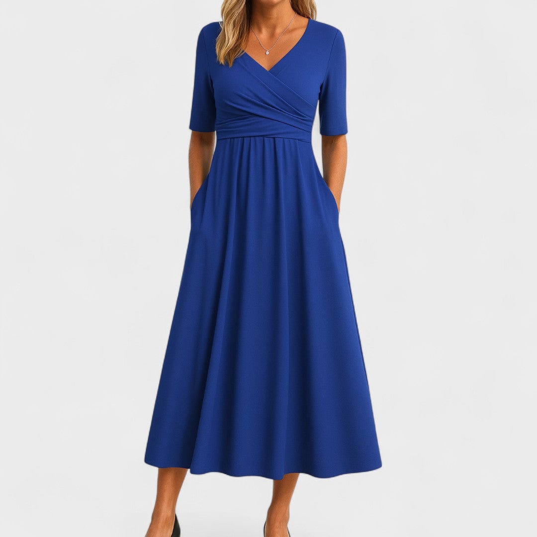 Victoria | Wrap V-Neck Pocket Maxi Women Cocktail Summer Dress