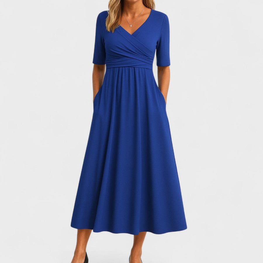 Victoria | Wrap V-Neck Pocket Maxi Women Cocktail Summer Dress