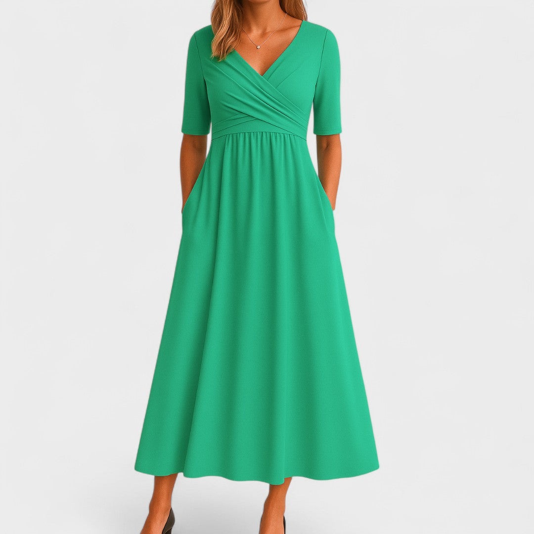 Victoria | Wrap V-Neck Pocket Maxi Women Cocktail Summer Dress