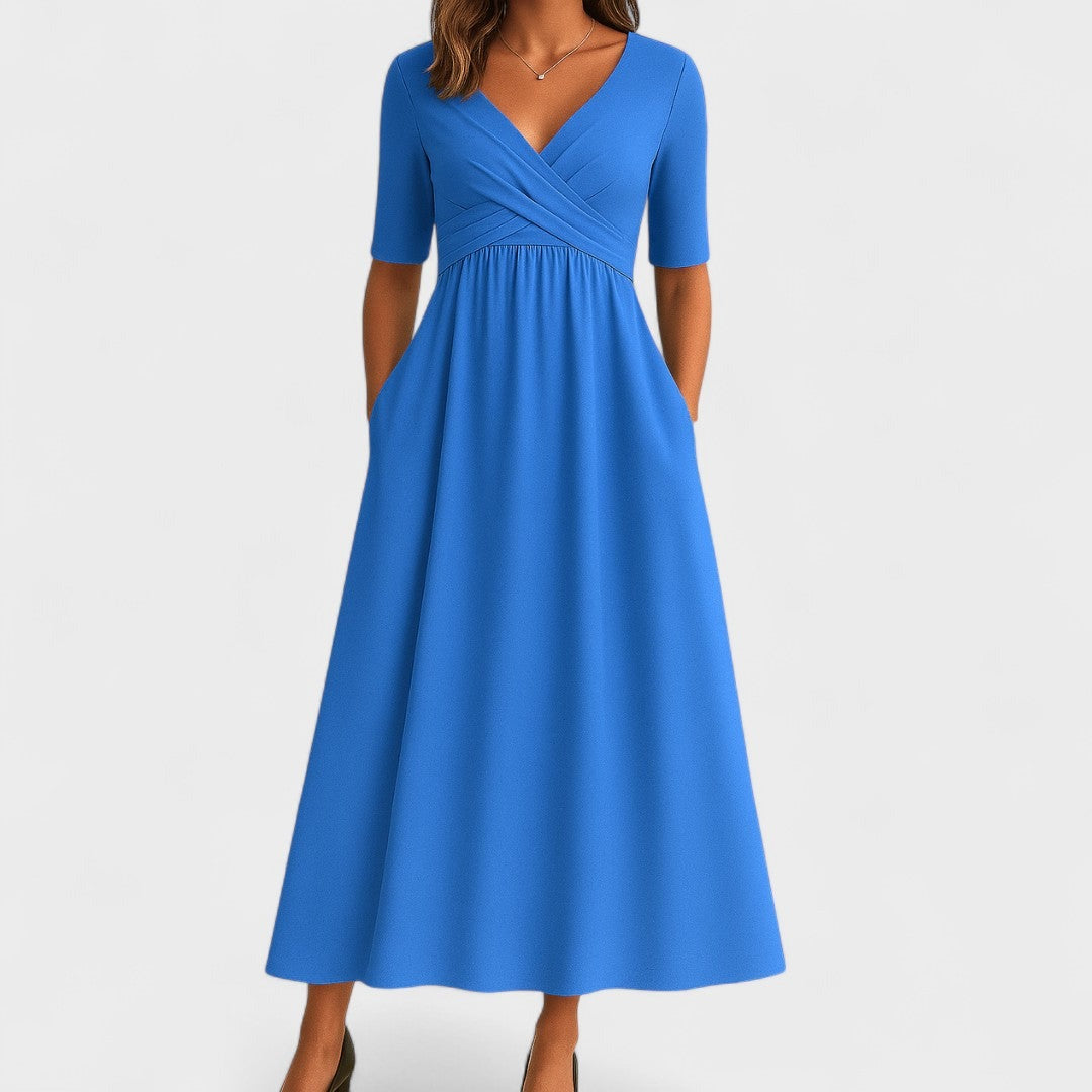 Victoria | Wrap V-Neck Pocket Maxi Women Cocktail Summer Dress
