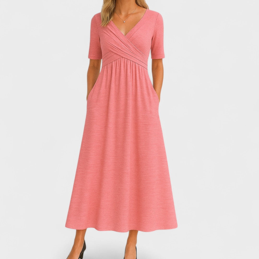 Victoria | Wrap V-Neck Pocket Maxi Women Cocktail Summer Dress