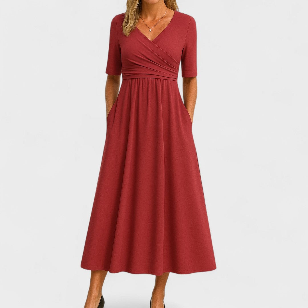 Victoria | Wrap V-Neck Pocket Maxi Women Cocktail Summer Dress