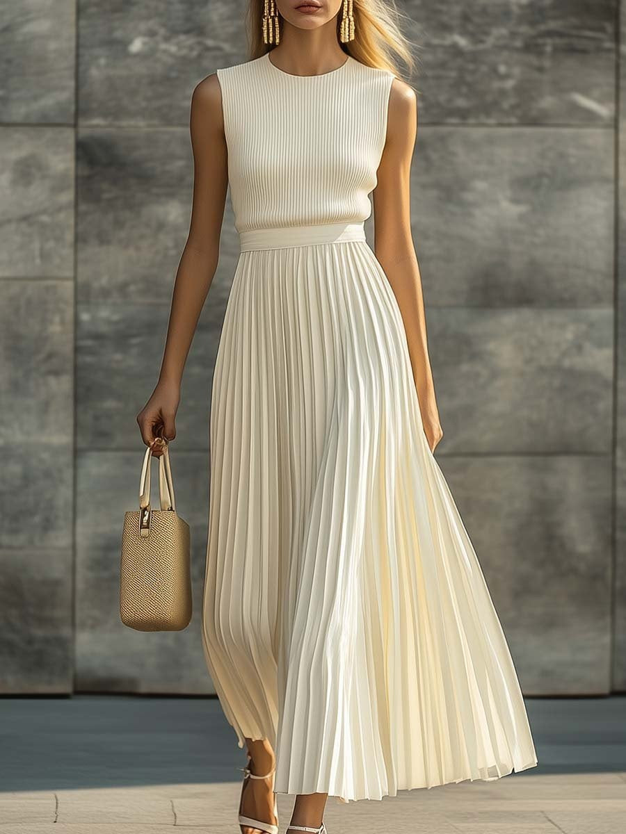 Vivy | Sleeveless Pleated-Chiffon Maxi Women Cocktail Summer Dress