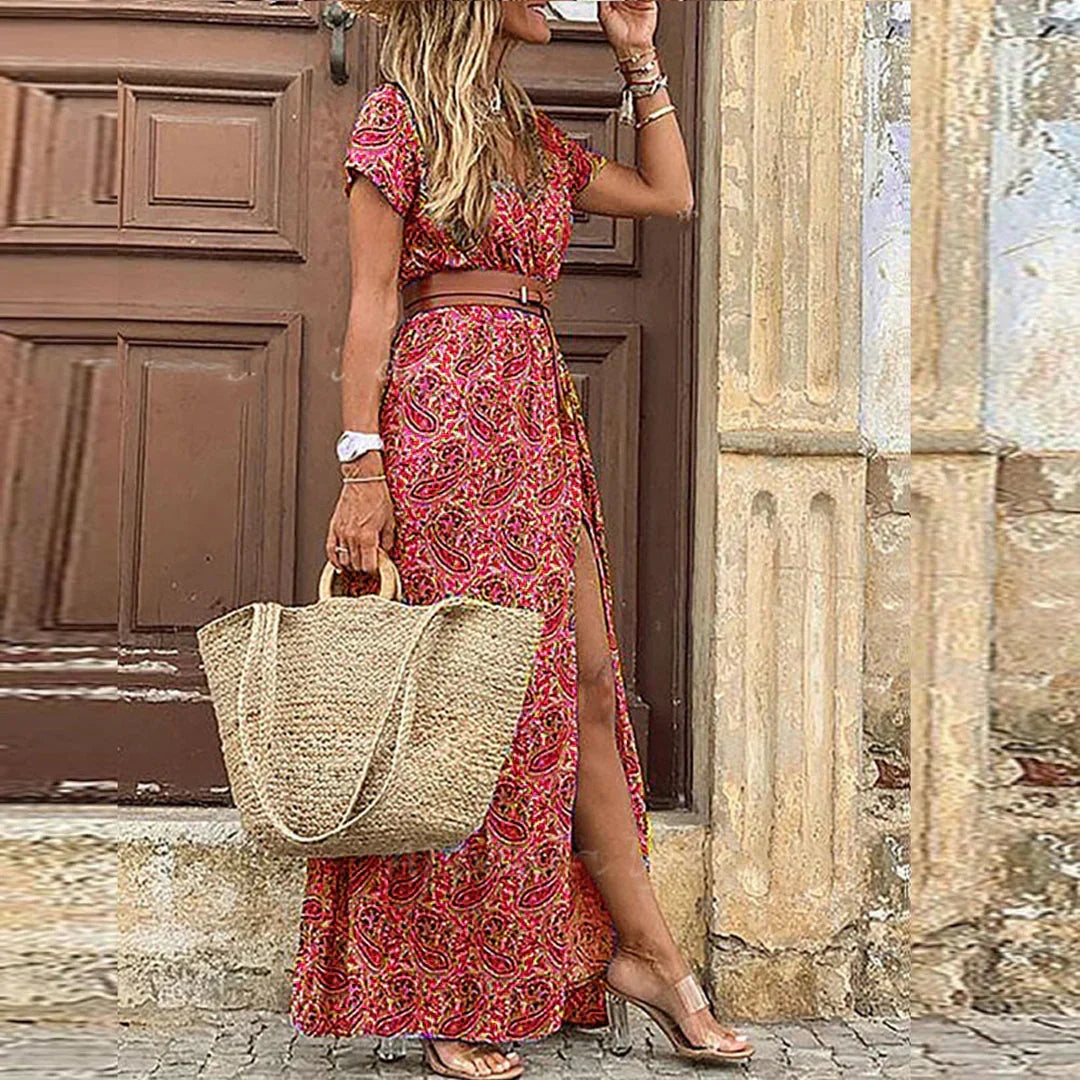 Josie | Floral Boho Side-Split Women Summer Maxi Dress