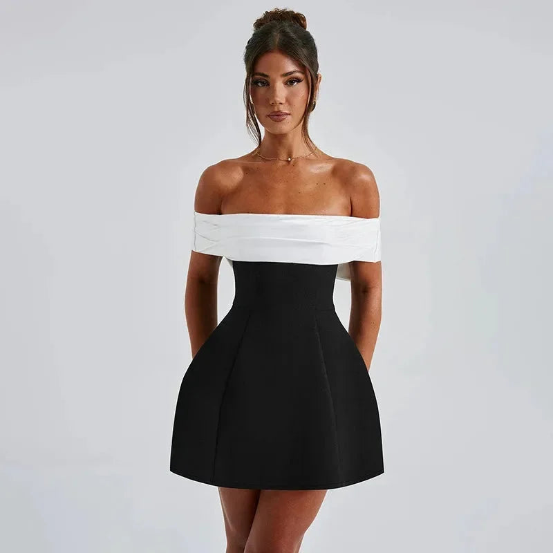 Kacey | Off-Shoulder Fit-and-Flare Women Summer Mini Dress