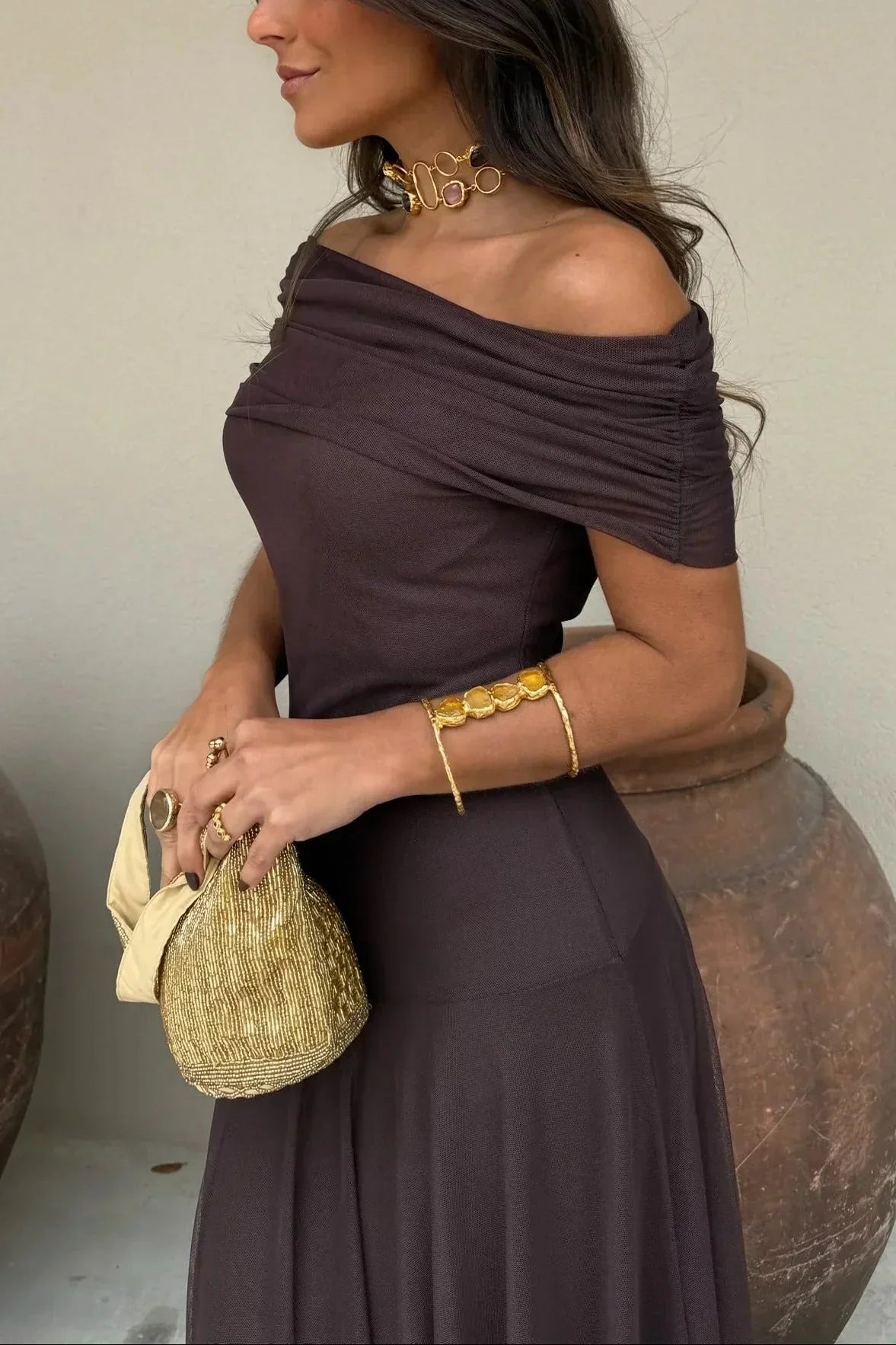 Natalie | Pleated One-Shoulder Breathable Women Summer Maxi Dress