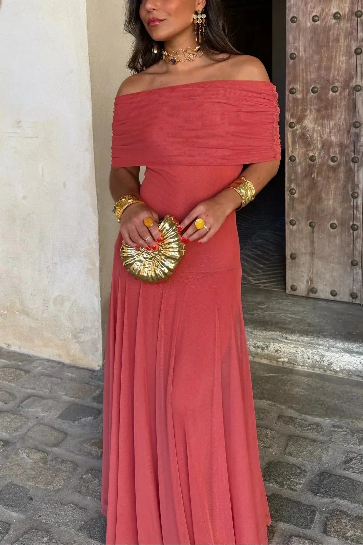 Natalie | Pleated One-Shoulder Breathable Women Summer Maxi Dress