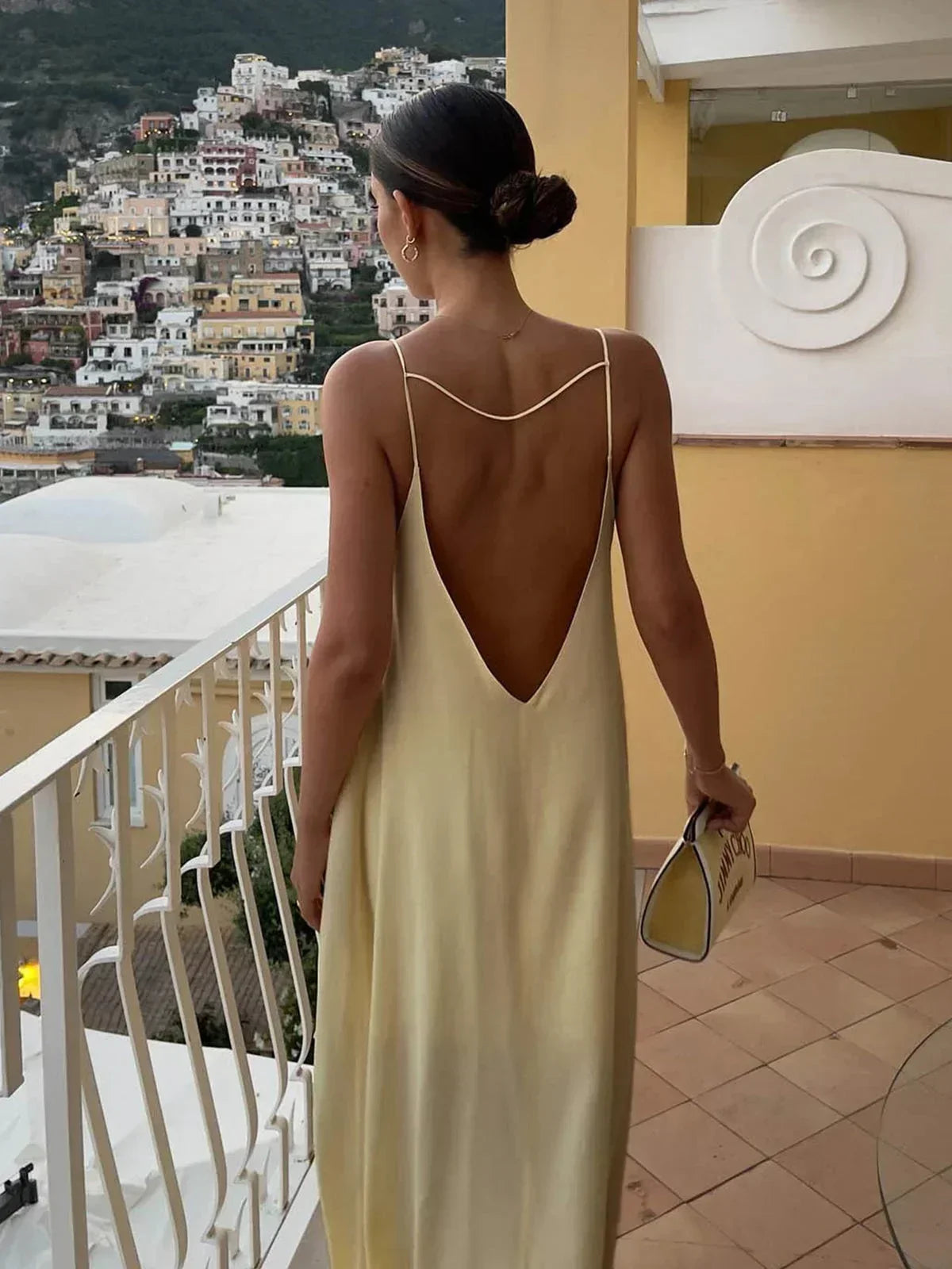 Sara | Minimalist Open-Back Strappy Women Summer Maxi Dress