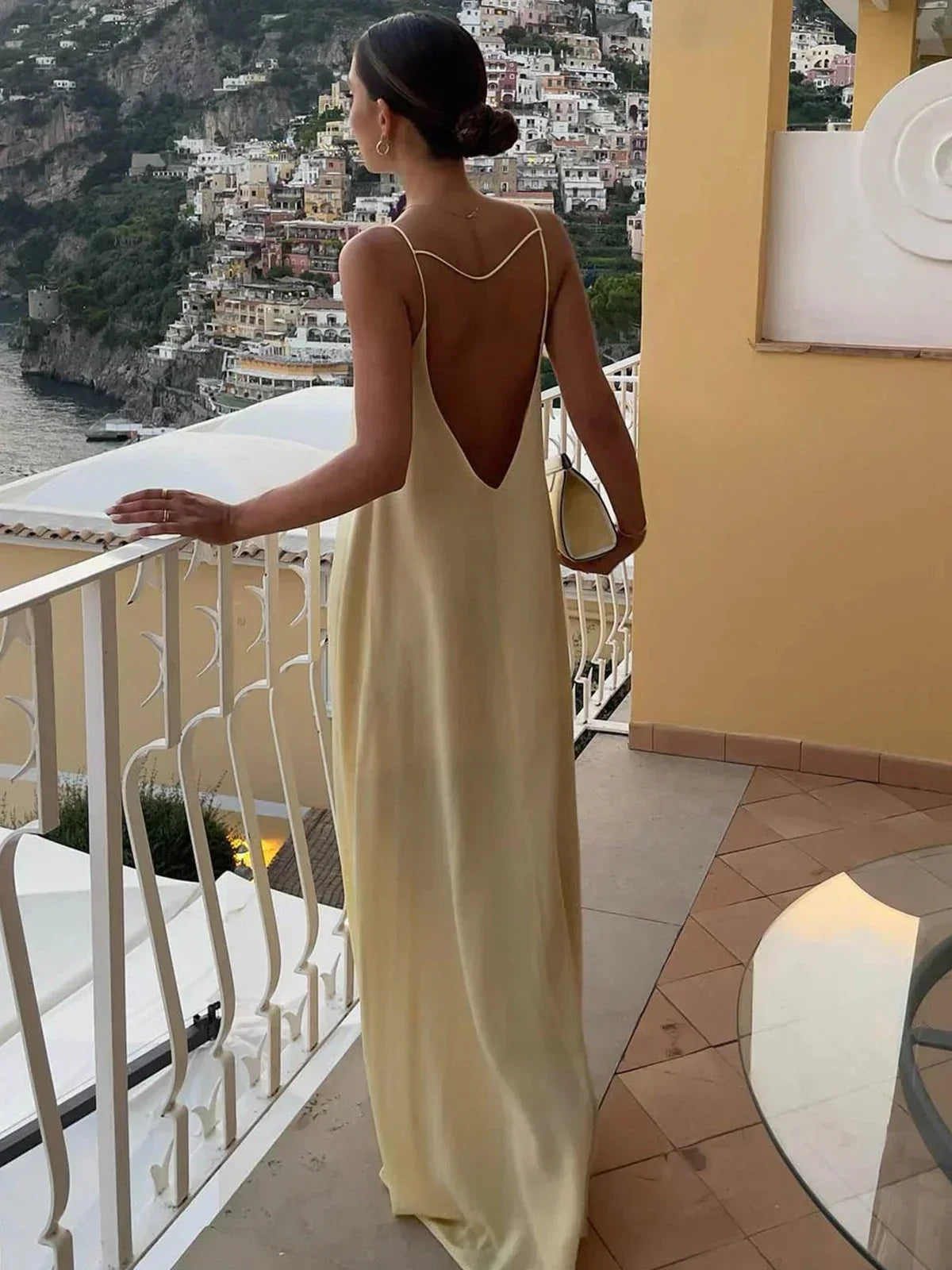 Sara | Minimalist Open-Back Strappy Women Summer Maxi Dress
