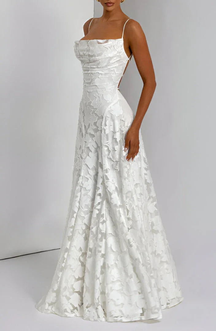 Adelaide | Lace Backless Lace-Up Women Summer Maxi Dress