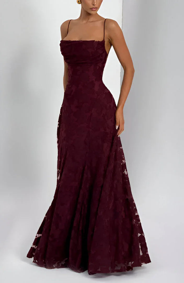 Adelaide | Lace Backless Lace-Up Women Summer Maxi Dress