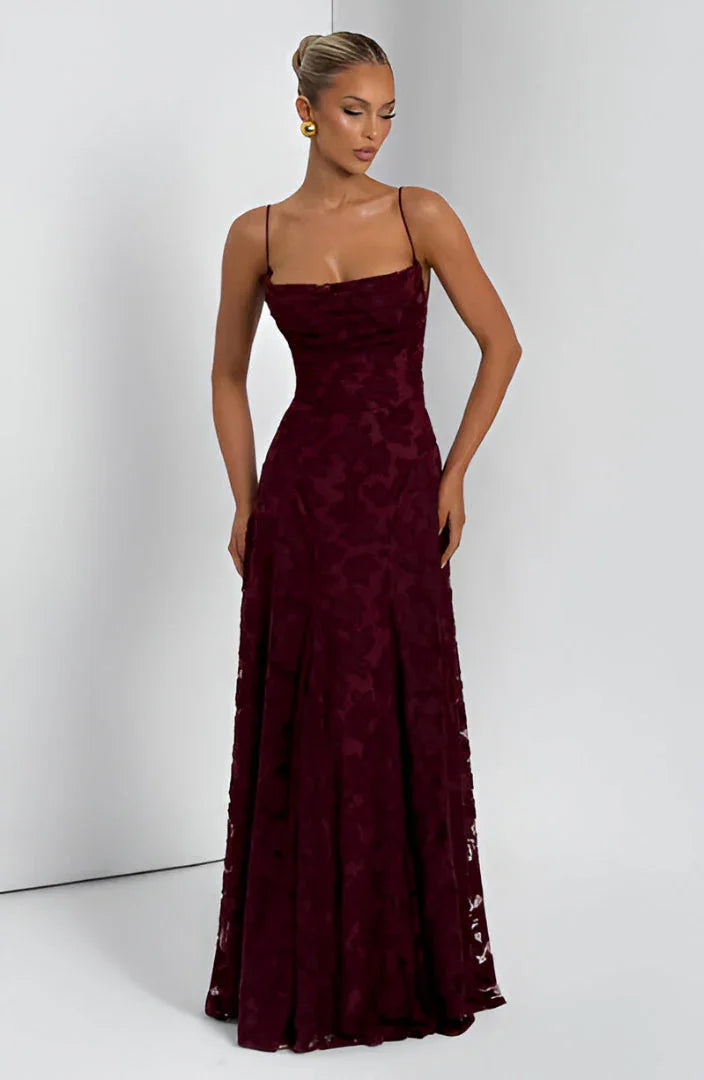 Adelaide | Lace Backless Lace-Up Women Summer Maxi Dress