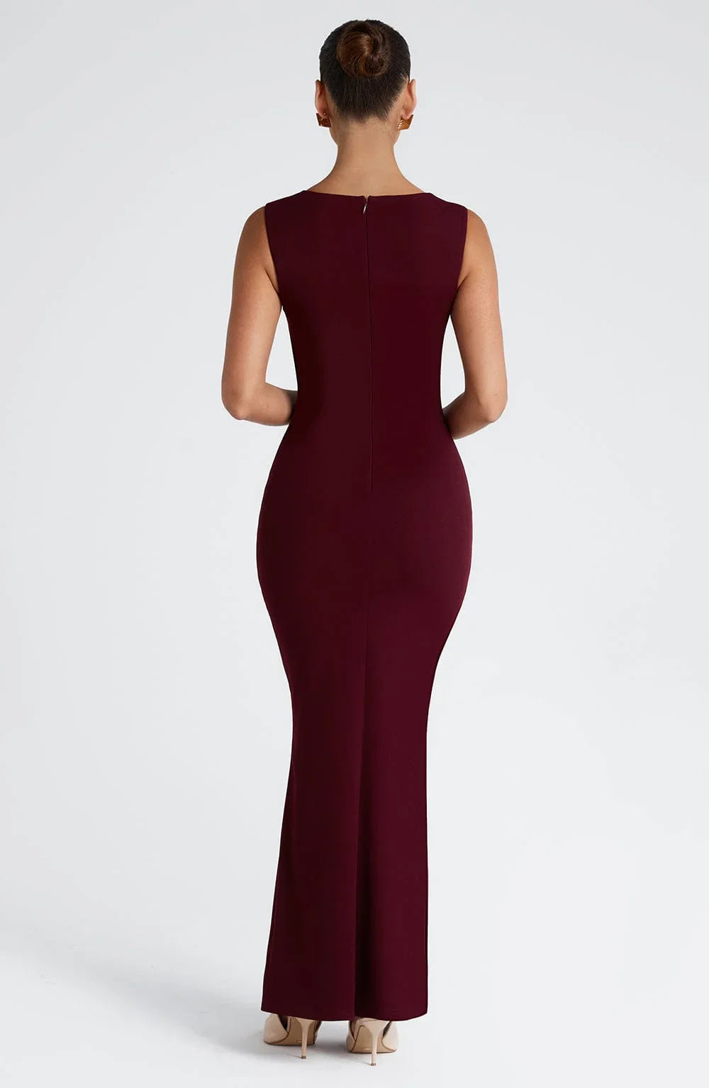 Yvette | Square-Neck Fitted Minimalist Women Summer Maxi Dress