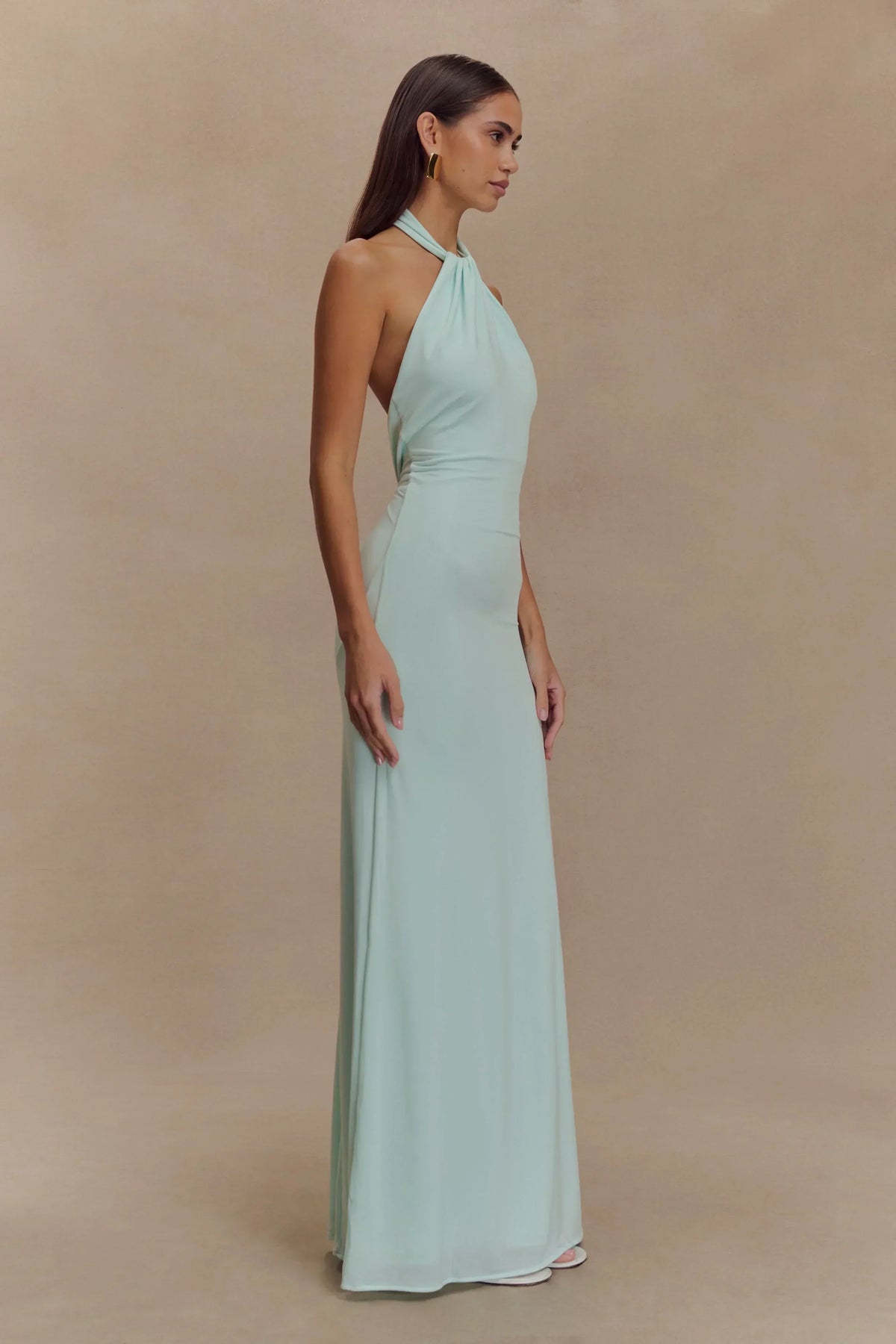 Melanie | Halter Open-Back Fitted Women Summer Maxi Dress