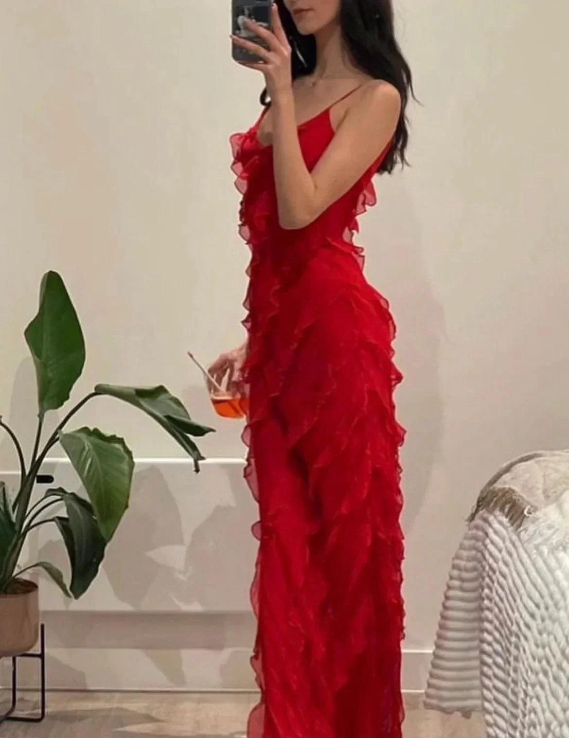 Autumn | Cascading Ruffle Evening Women Summer Maxi Dress