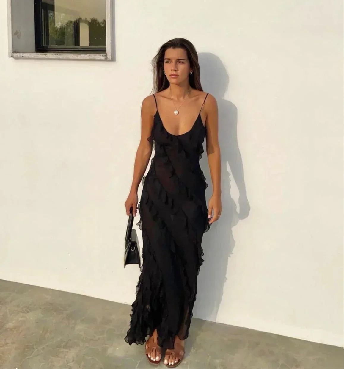 Autumn | Cascading Ruffle Evening Women Summer Maxi Dress