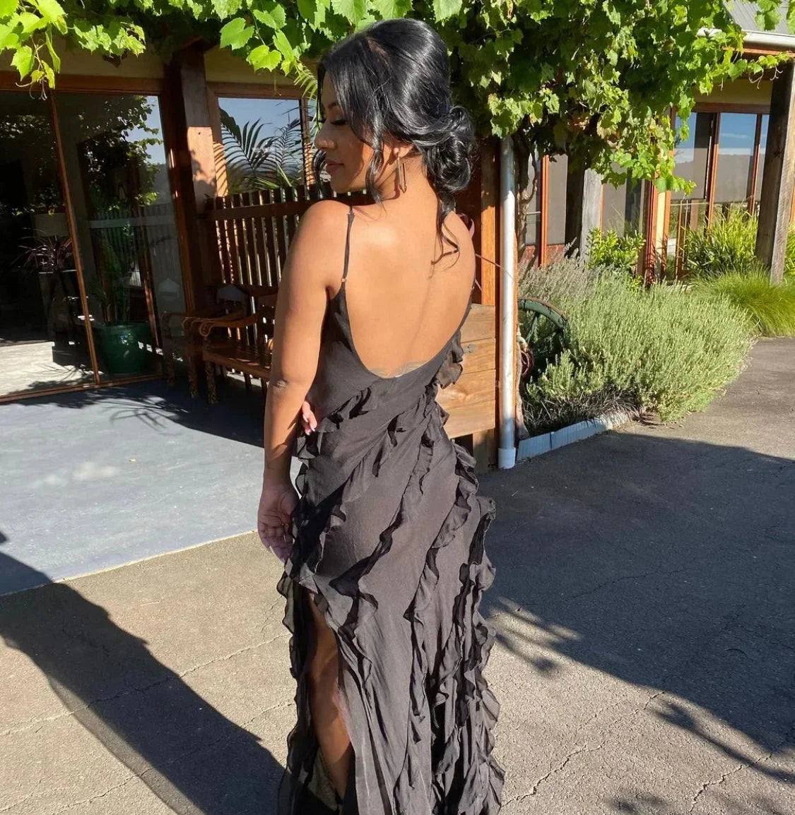 Autumn | Cascading Ruffle Evening Women Summer Maxi Dress
