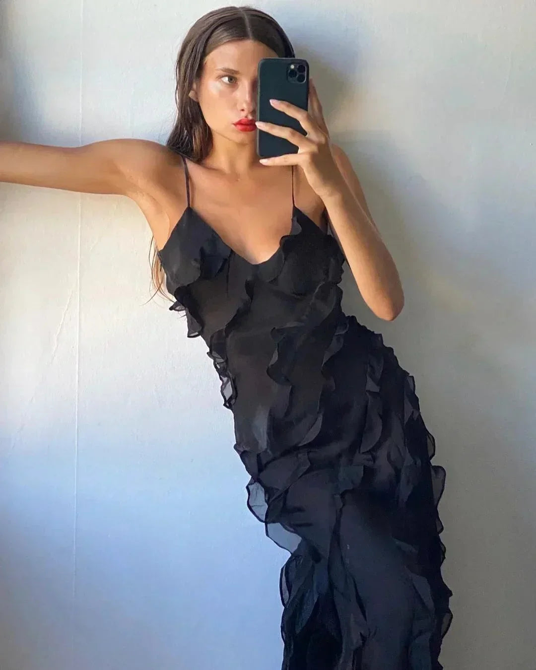 Autumn | Cascading Ruffle Evening Women Summer Maxi Dress