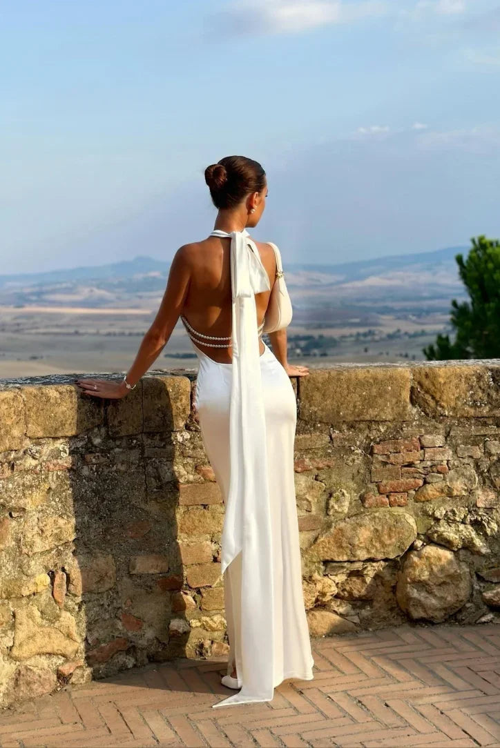 Katarina | Halter Open-Back Sleek Women Summer Maxi Dress