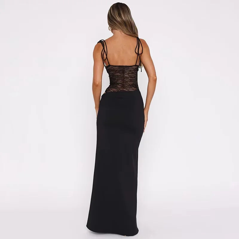 Mia | Strapless Lace-Panel Bodycon Women Summer Maxi Dress