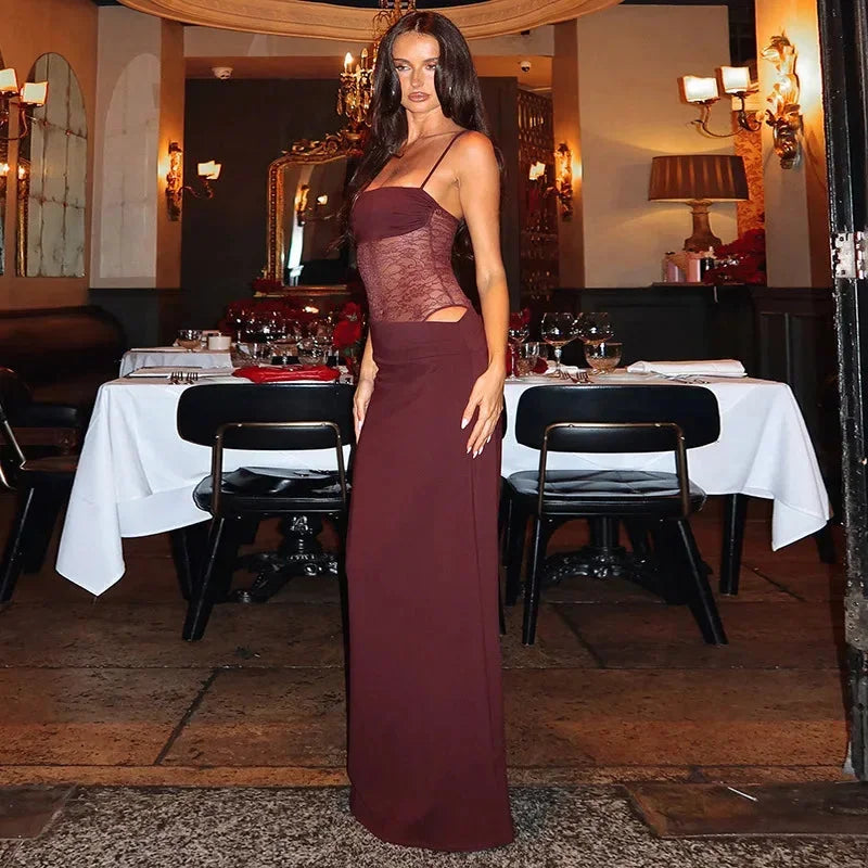 Mia | Strapless Lace-Panel Bodycon Women Summer Maxi Dress