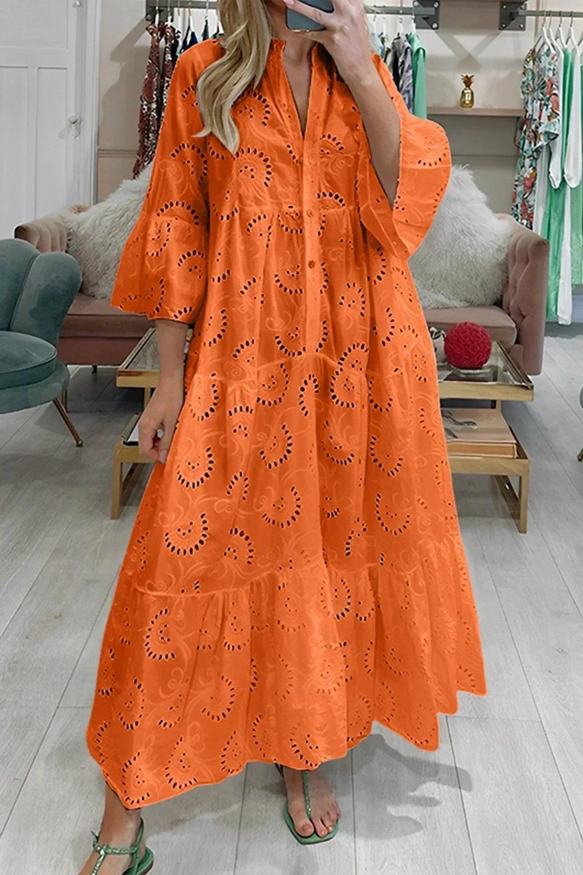Meg | Embroidered Tiered Pocket Women Summer Maxi Dress