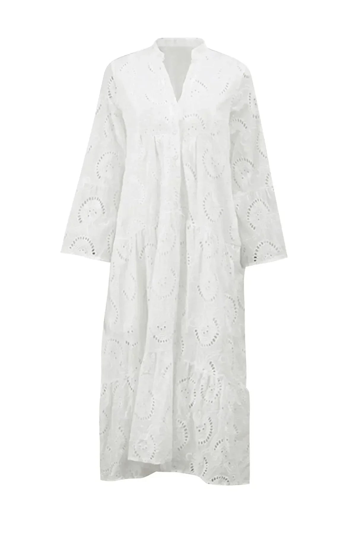 Meg | Embroidered Tiered Pocket Women Summer Maxi Dress