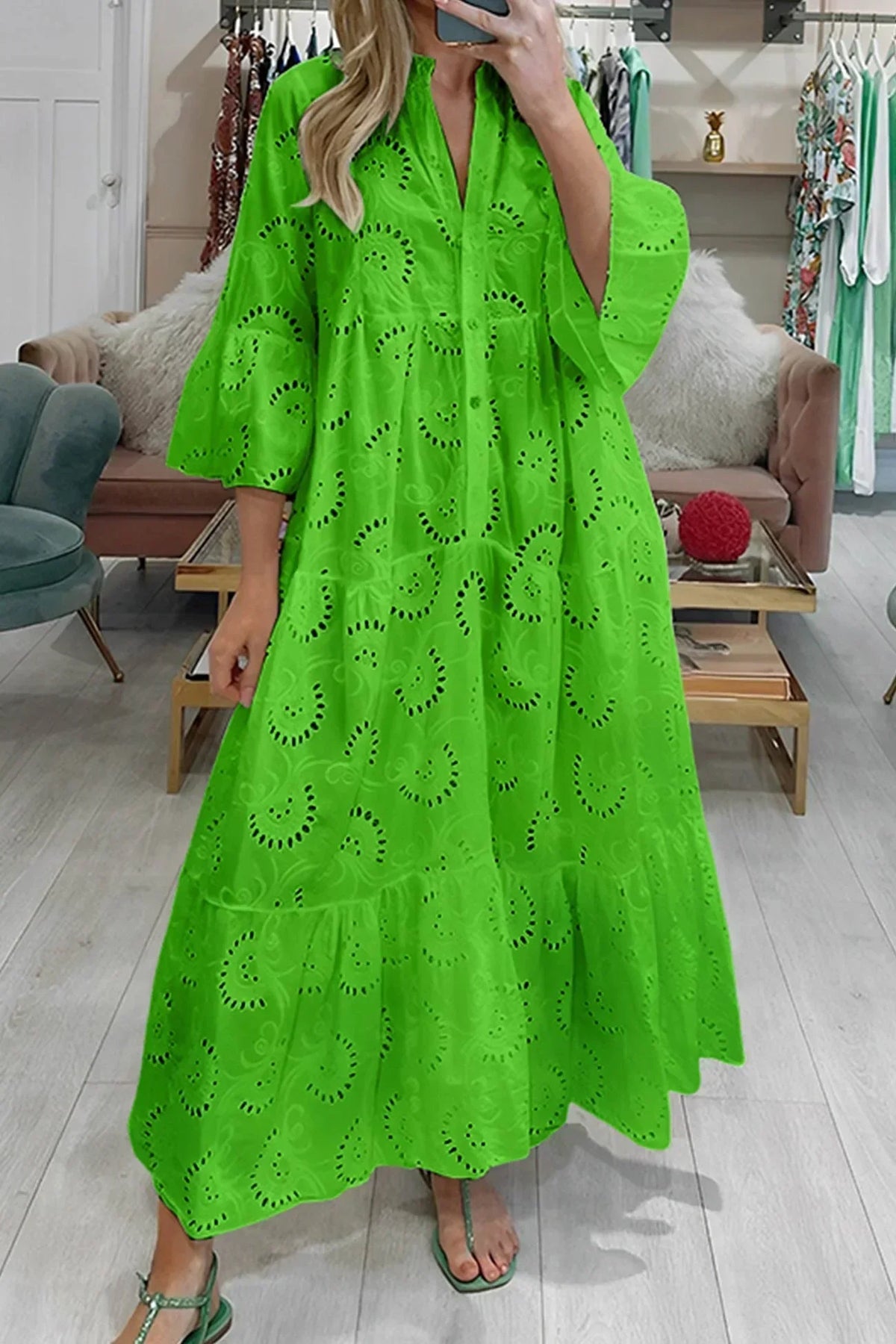 Meg | Embroidered Tiered Pocket Women Summer Maxi Dress