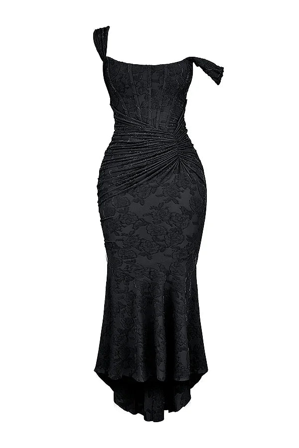 Sandra | Ruched Mermaid Square-Neck Women Summer Maxi Dress