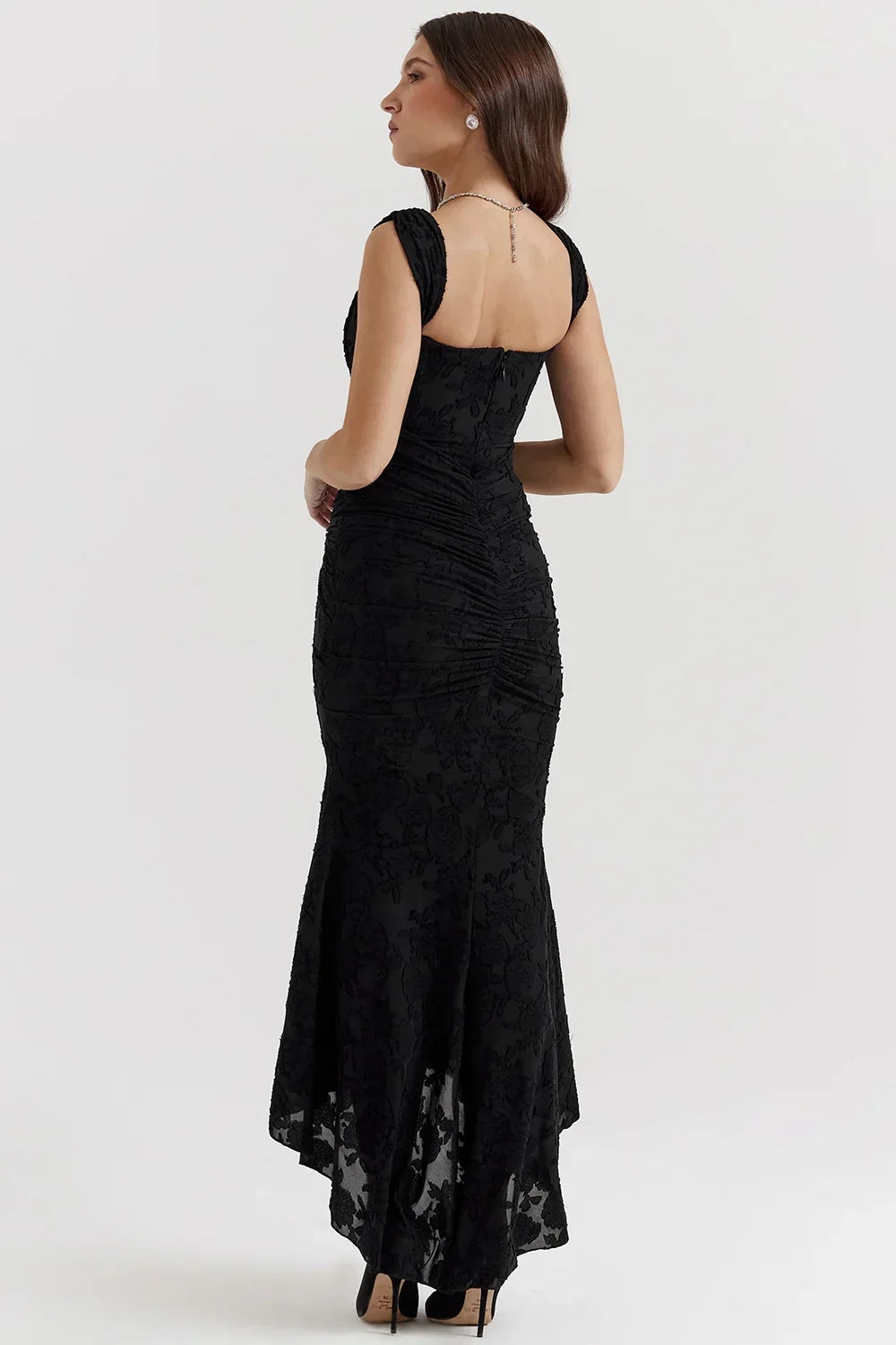 Sandra | Ruched Mermaid Square-Neck Women Summer Maxi Dress