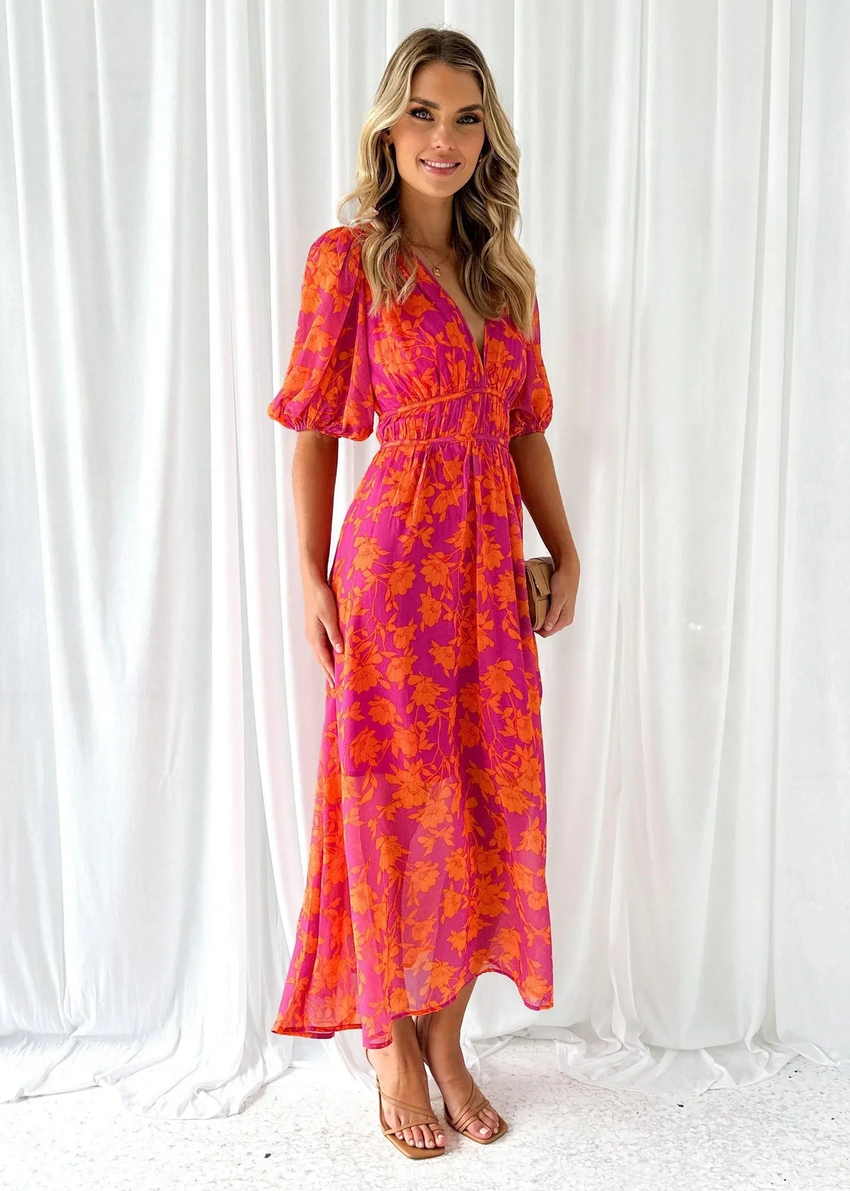 Hope | Floral Wrap Flutter-Sleeve Women's Maxi Dress