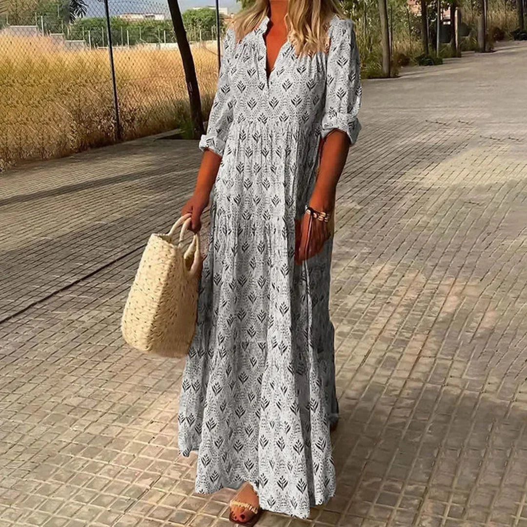 Kate | Boho Printed Loose-Fit Women Summer Maxi Dress