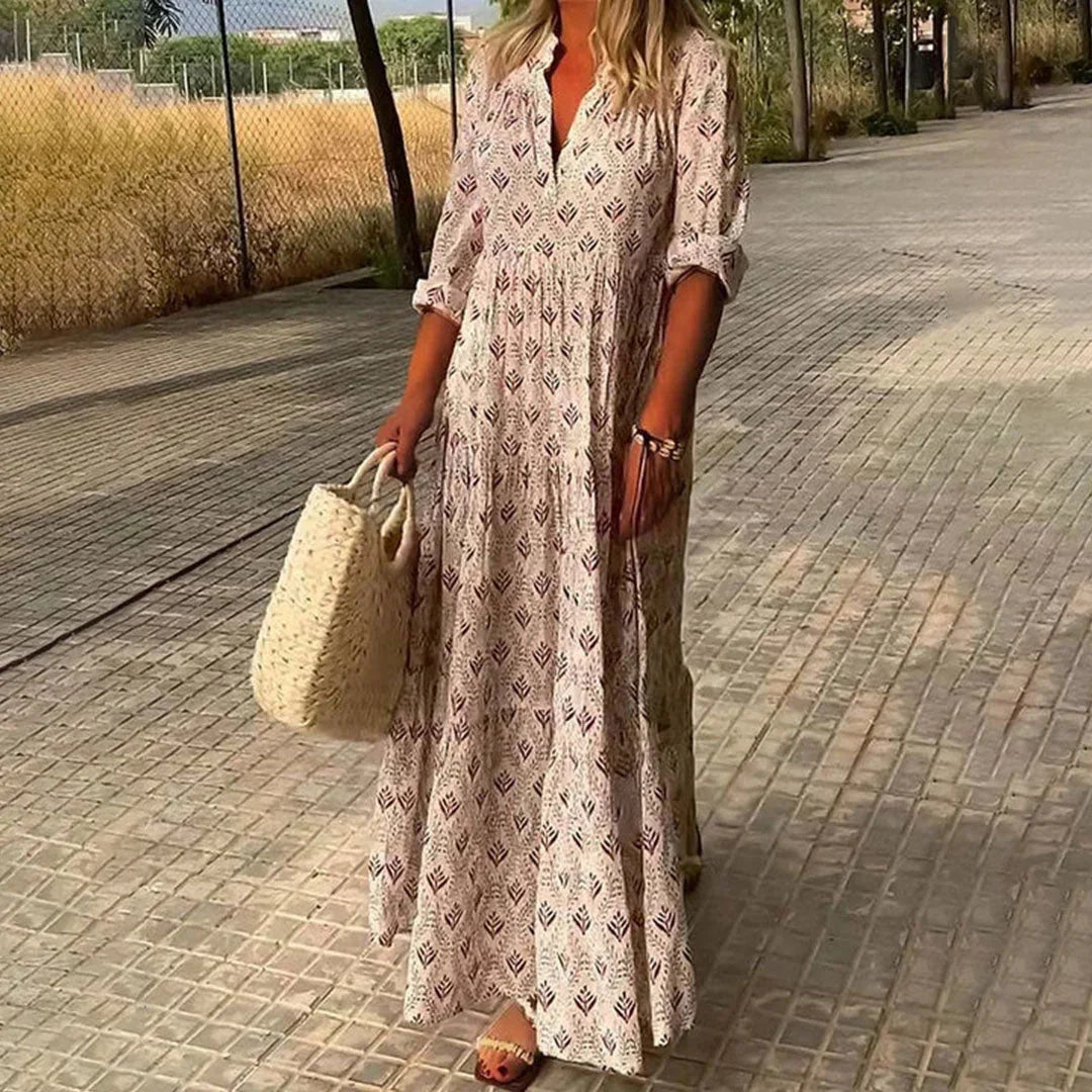 Kate | Boho Printed Loose-Fit Women Summer Maxi Dress