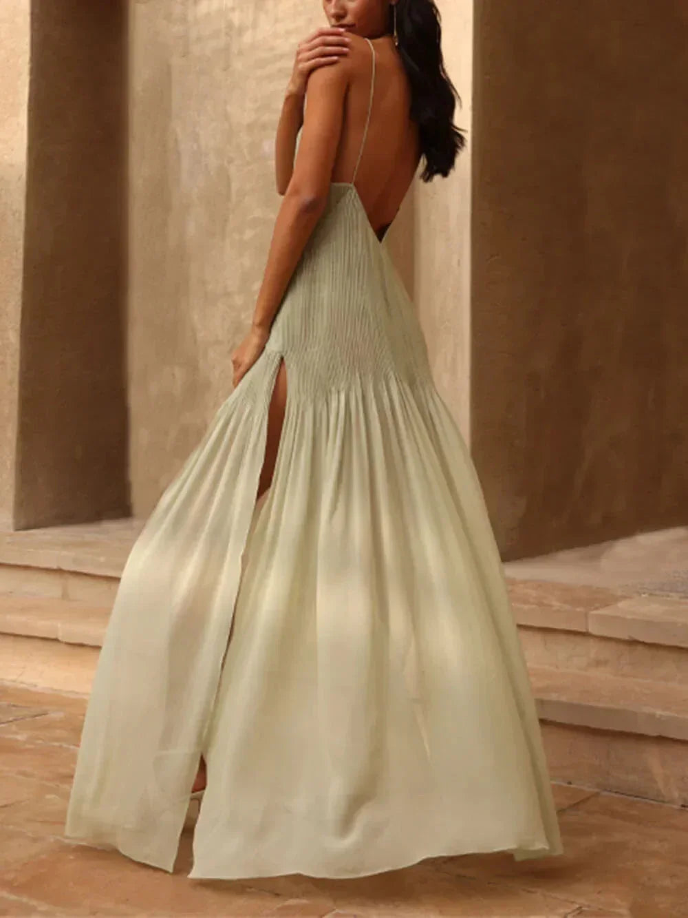 Samara | Chiffon Deep-V Crisscross Women Summer Maxi Dress
