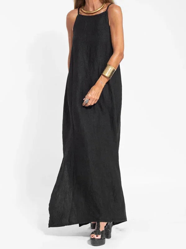 Michelle | Sleeveless Round-Neck Side-Slit Women Summer Maxi Dress