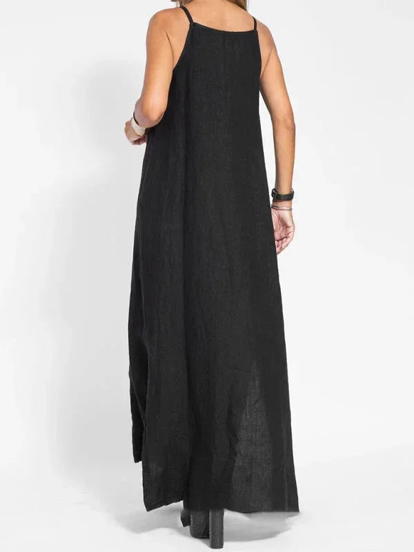 Michelle | Sleeveless Round-Neck Side-Slit Women Summer Maxi Dress